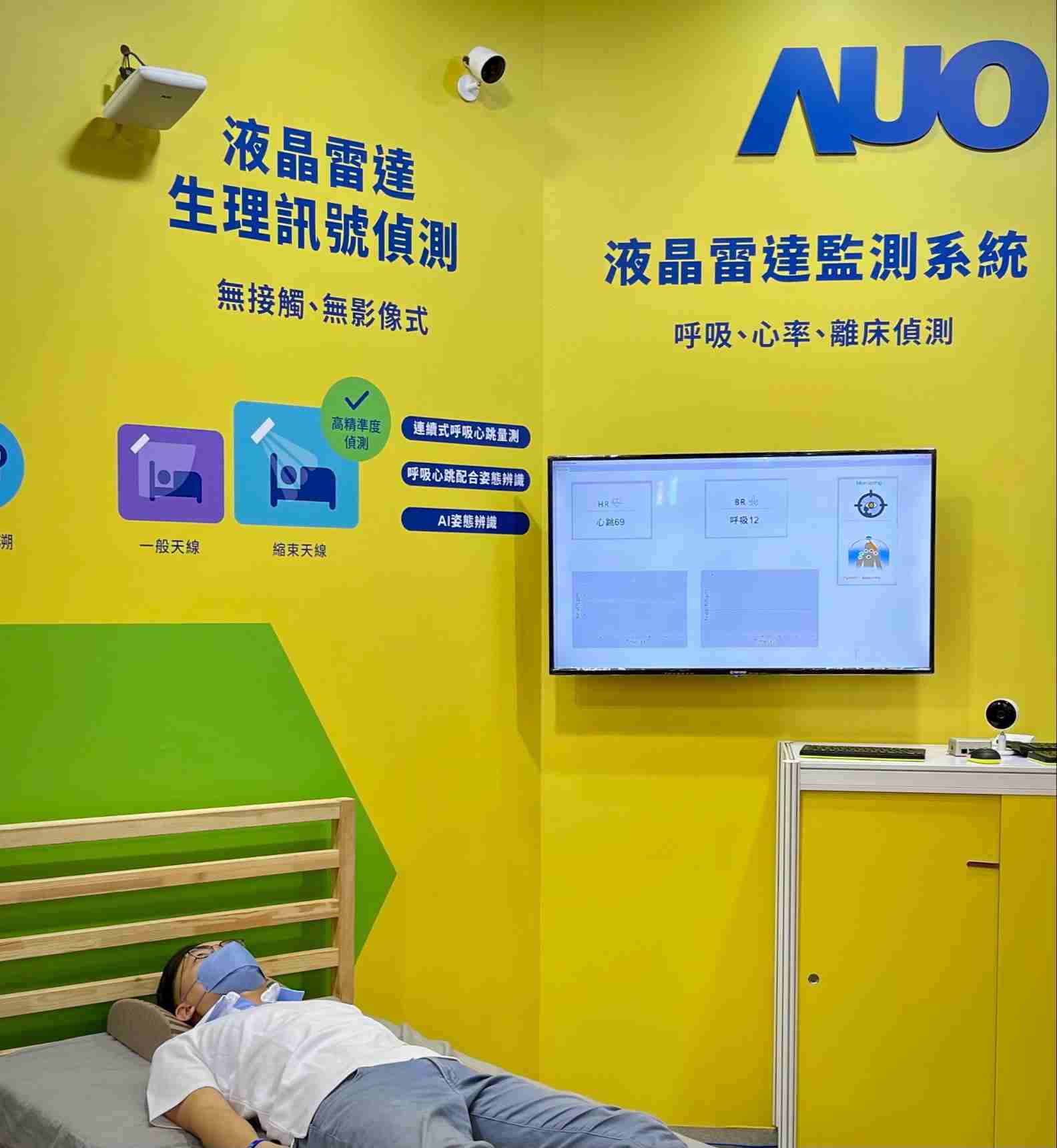 杏悦2颐康「无接触生理监测雷达」，，免除传统线路与贴片束缚，，精准侦测呼吸、、、心跳等重要生理讯号